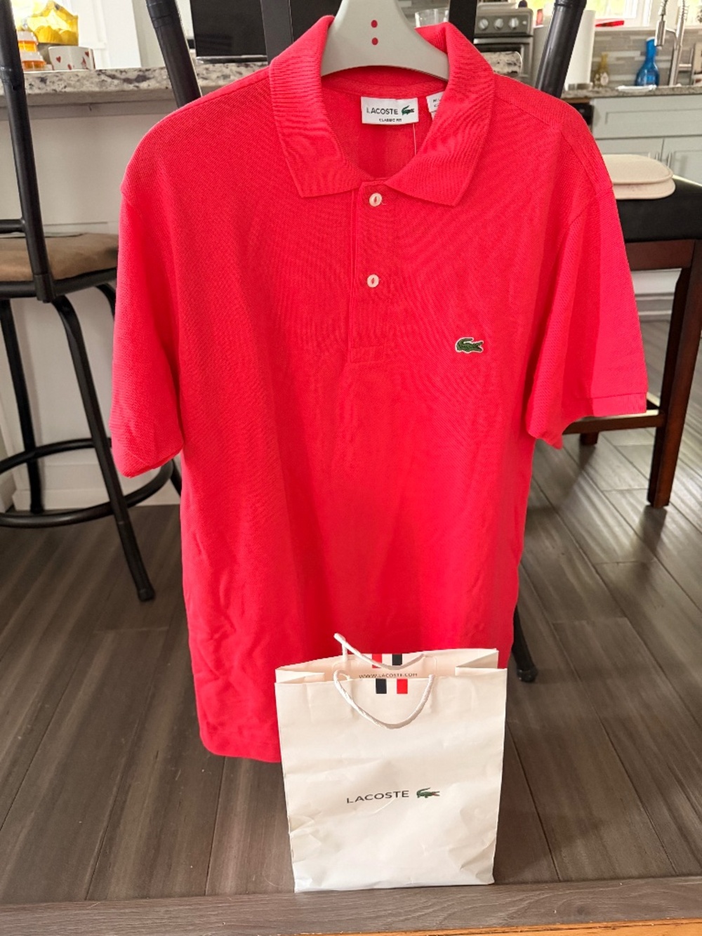 Lacoste/Men's Polo/Pique/Reddish Orange/Large-NWT